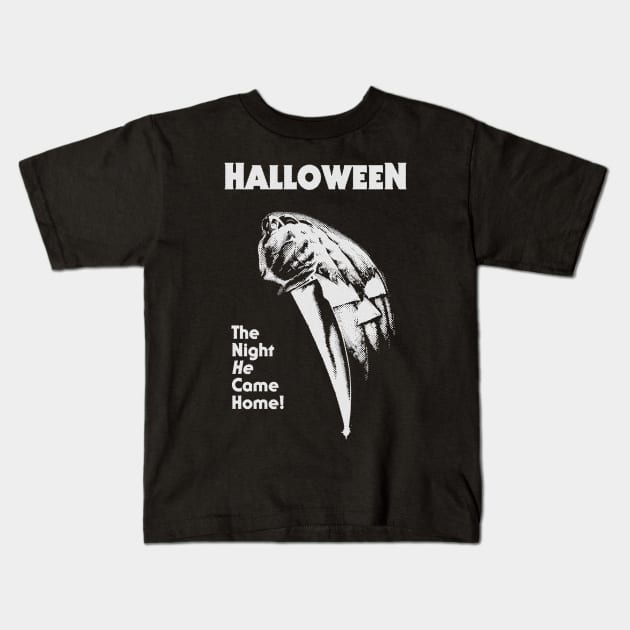 Halloween 1978 Micheal Myers Horror Movie Poster Design Kids T-Shirt by stargirlx